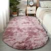 Oval Center Carpet Plush Fluffy Tie Dye Anti Slip Carpet Floor Cushion Bedroom Bedside Mat Rug Soft Foot Mats Home Decor New