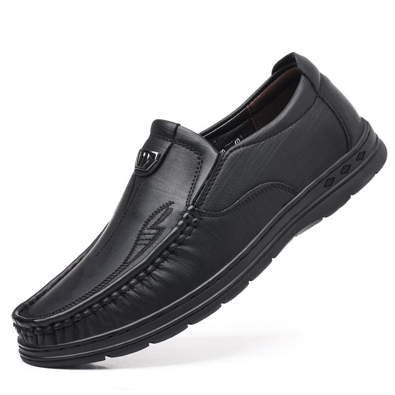 

Men s Leather Shoes Business Formal Slip On Office Shoes Elegant Black Casual Soft Leather Shoes For Mens Comfortable Wedding Le 38 чорний