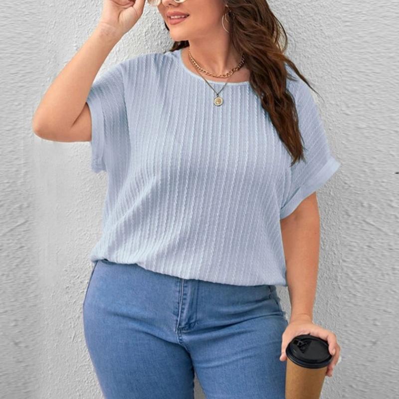 

Новая летняя женская футболка, повседневная однотонная футболка с вертикальным узором, топ с рукавами «летучая мышь», свободная с коротким рукавом, большая женская футболка, женская одежда больших размеров XXXXL синий