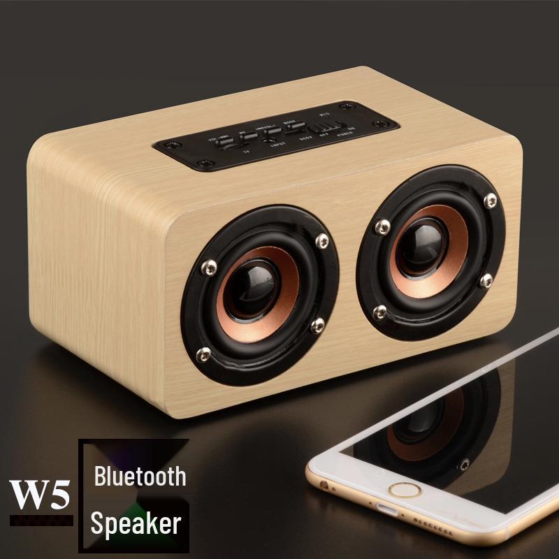 K5 Mini Wooden Bluetooth Desktop Speakers with Card Slot - Perfect Home Gift