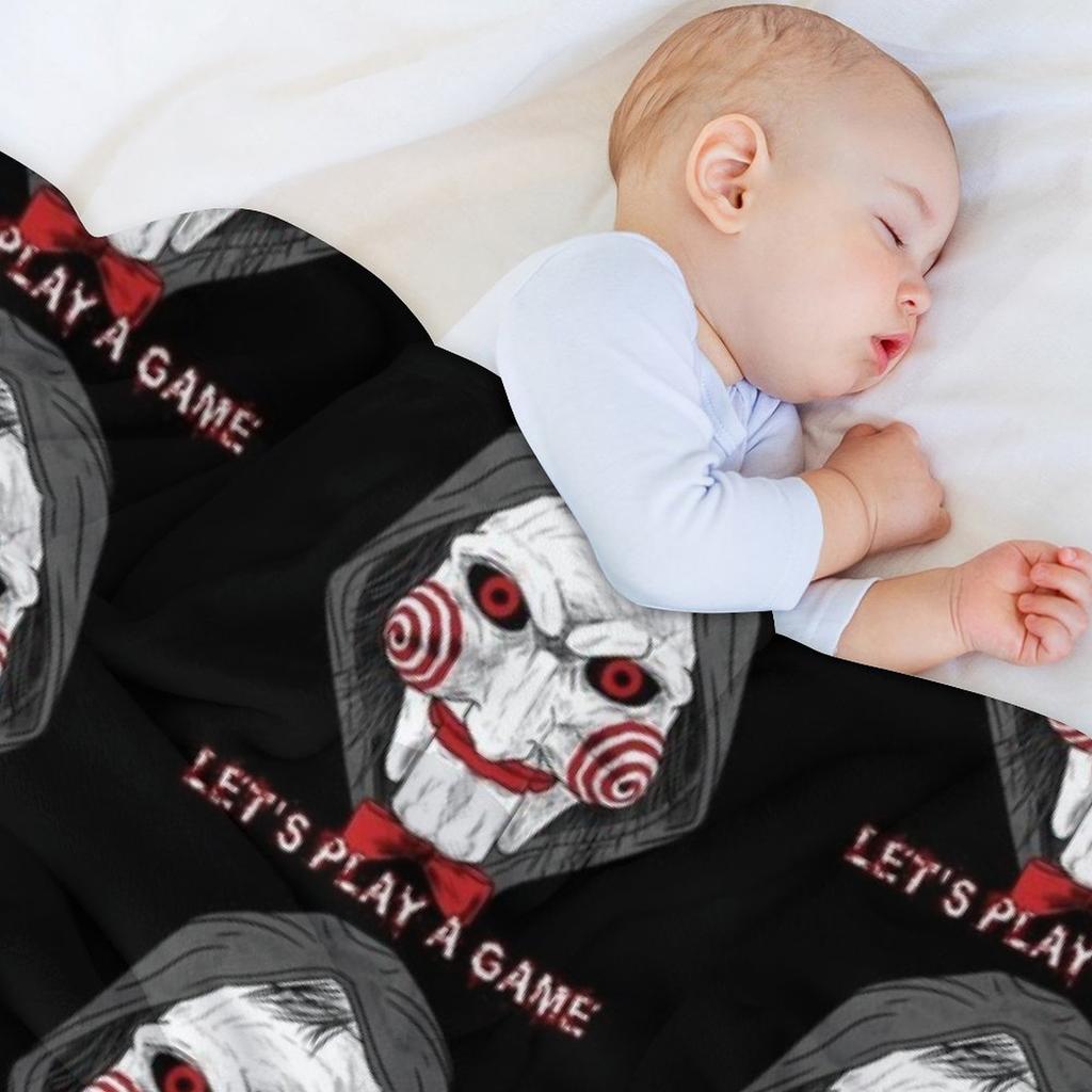 SAW Movie fan art Throw Blanket for sofa Tourist Flannel Fabric Thermal Blankets