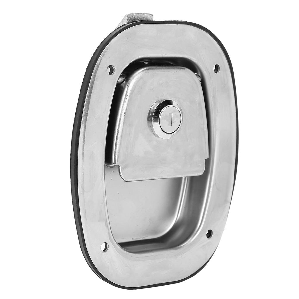 Oval Plane Baffle Door Lock Latch 304 Stainless Steel for Car RVs Trailers Ships Toolbox