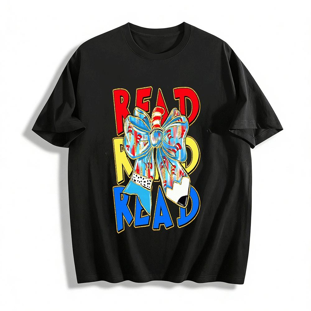 Dr. Seuss Themed Read Day T-Shirt For Kids And Adults Pure cotton T-shirt XXS