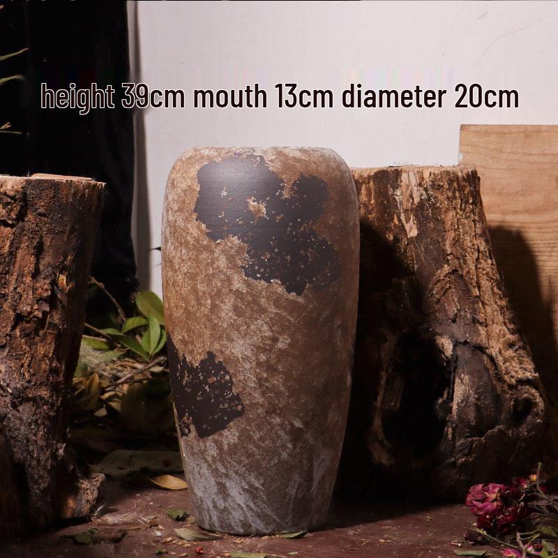 

Large Retro Ceramic Floor Vase for Dried Flower and Hydroponic Arrangements - Chinese Style for Living Room or Desktop Decor
