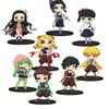 8pcs/Sets Q Posket Figure  Demon Slayer Mini Figurine Kimetsu No Yaiba Small PVC Dolls Desktop Decoration