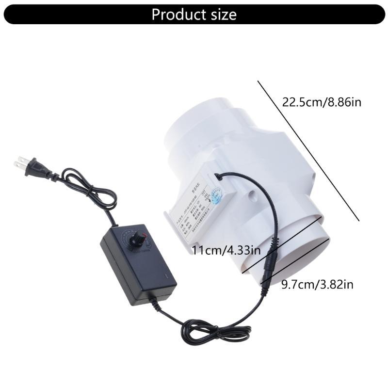 652F Duct Fan Air Extractor Exhaust Ventilation Exhaust Boosters Quiet Fan for Kitchen 6W 12V Fume Extractor Blower