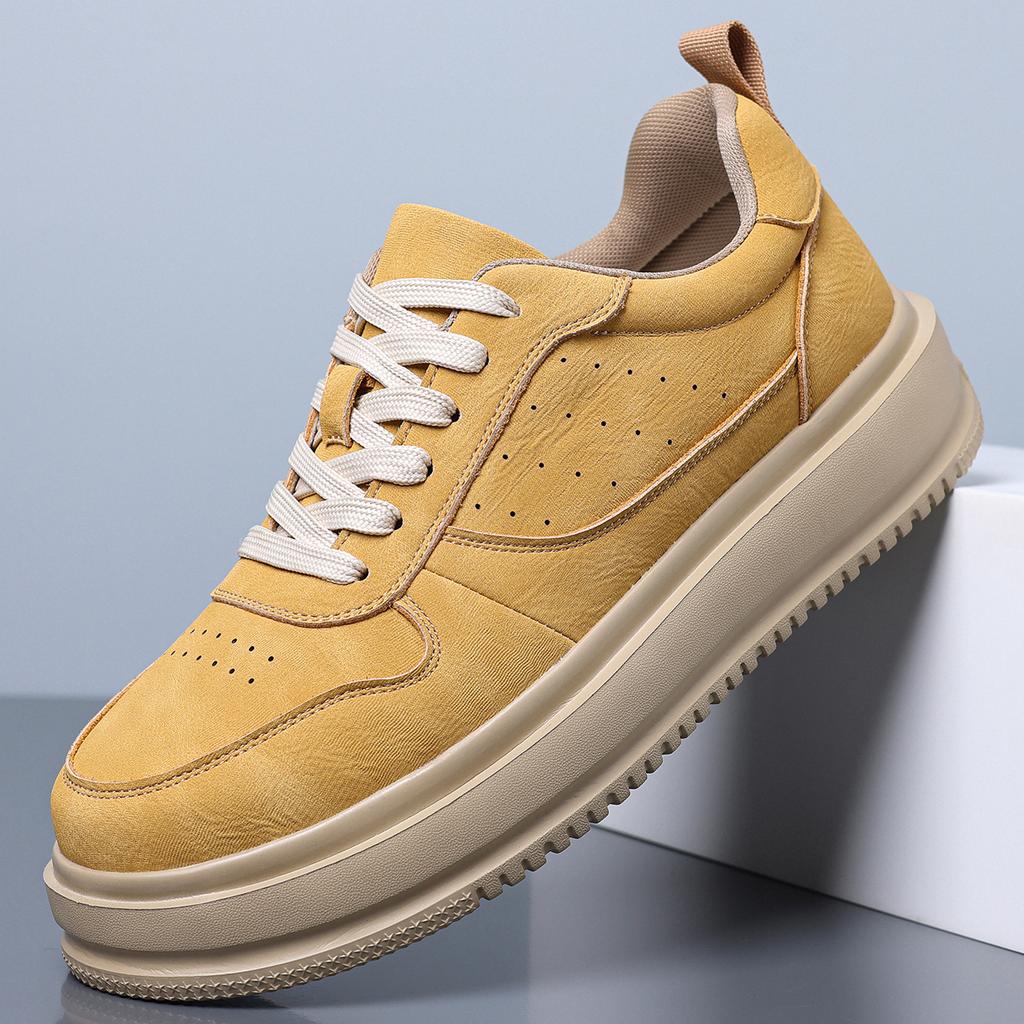 Men Thick Sole Height Increasing Board Sneakers Casual Walking Shoes for School Commuting Travel Streetwear and Everyday Wear Sizes 38-44