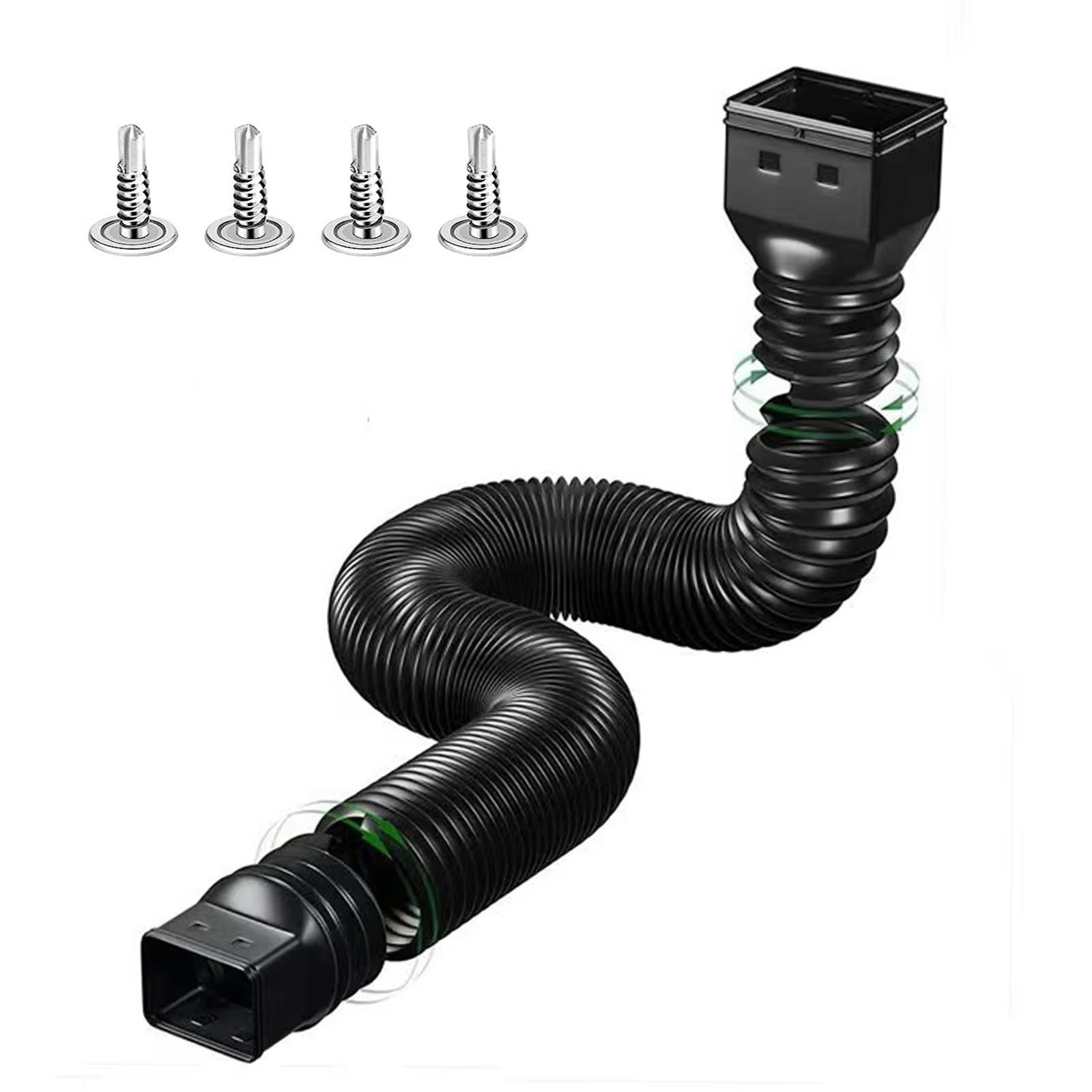 

Rain Gutter Downspout Extensions Flexible Drain Downspout Extender Connector with 3x4in and 2x3in Connectors Screws for Included