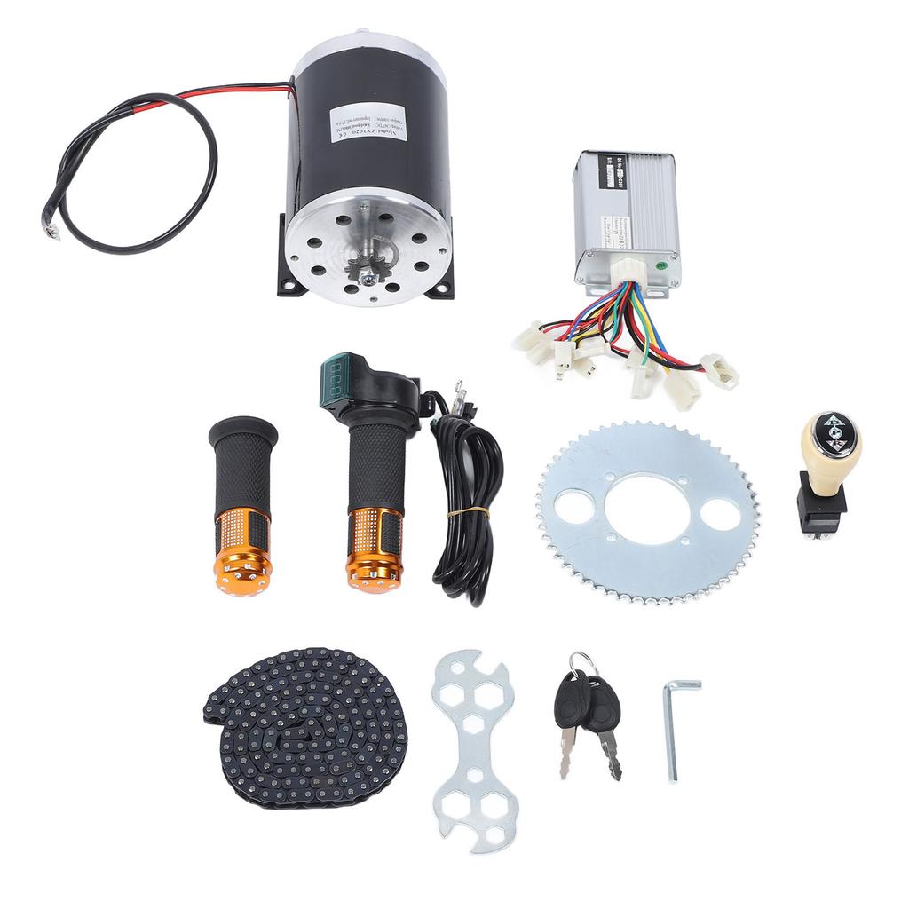 Kit Motor com Controlador Aceleradores de Punho Roda Dentada Corrente 36V 1000W Motor DC Escovado para Go Kart Motocicleta Off Road