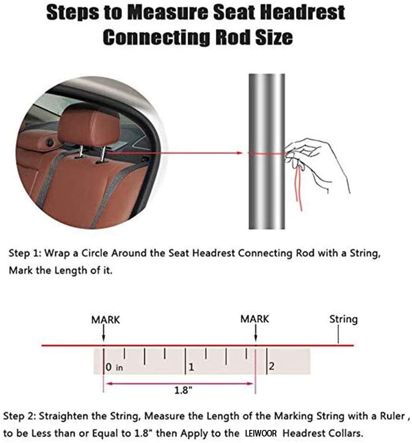 2Pcs Universal Fashion Car Headrest Collars Interior Decoration Rings Chrome Rhinestone Bling Rings Vehicle Seat Accessories