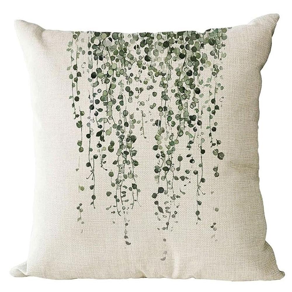 Simple Potted Plant Green - Feeling PillowcasesBedroom Living Room Sofa Home Decor Polyester Cushion Cover with Zipper