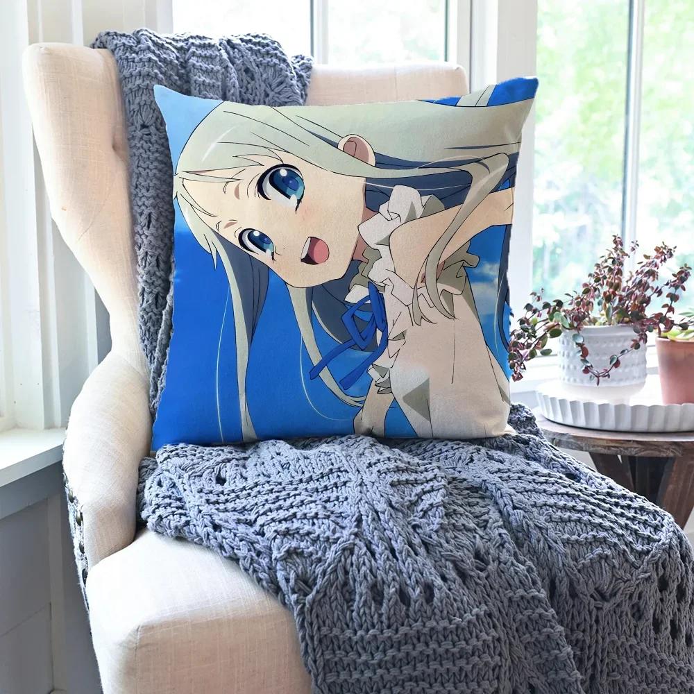 Honma Meiko Animation Secret Base Pillow Case Square Pillow Bedroom Sofa Leisure ComfortCar Living Room Home Decoration 40X40