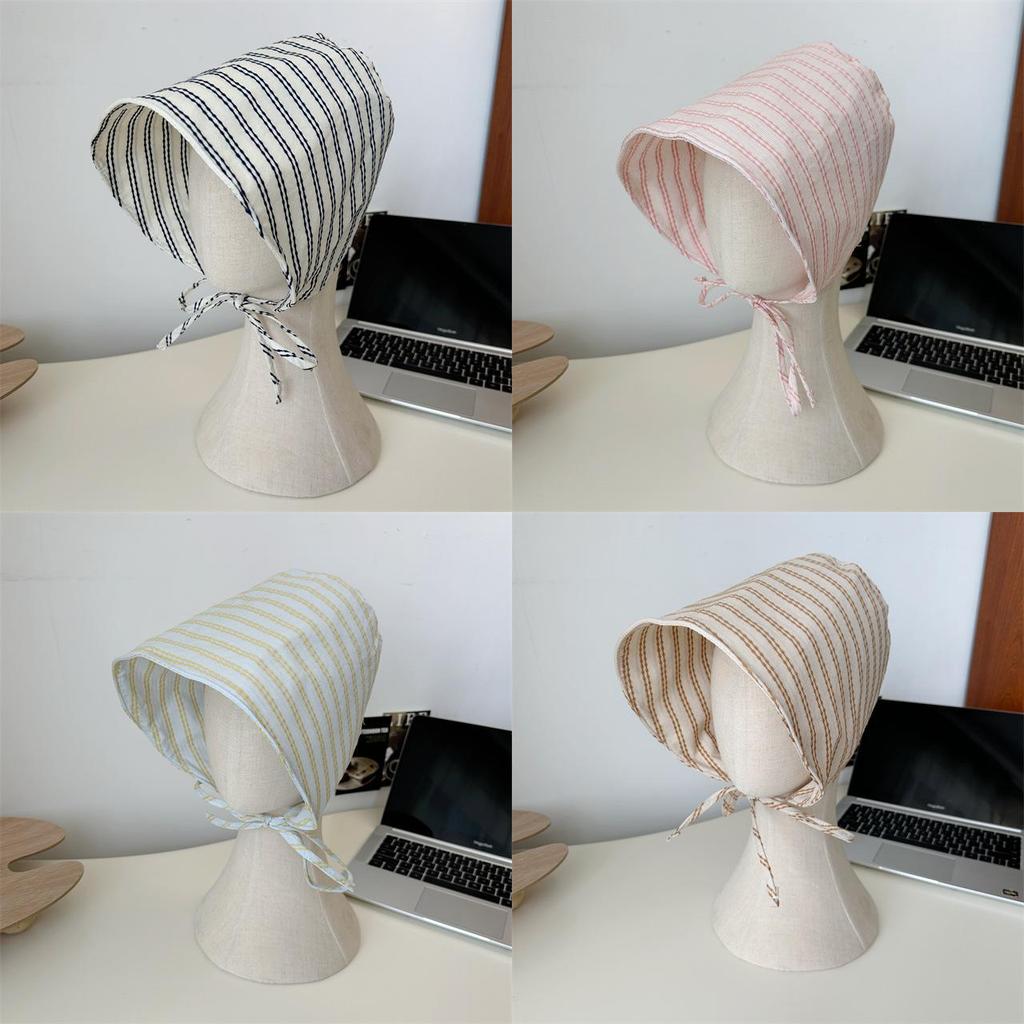 Summer Womens New French Style Wide Brim Bucket Hat With Elegant Stripes And Sun Protection