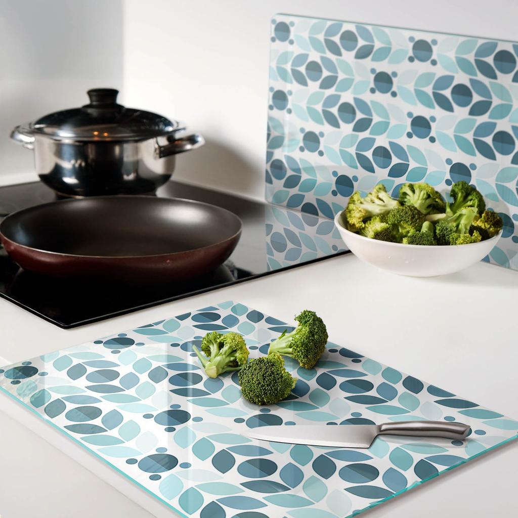 Durable and Stylish Glass Boards with Geometric Pattern 2x40x52 Cm