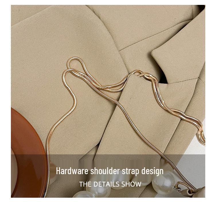 Elegant Women's Pearl Handbag 2025: Chic Chain Shoulder Crossbody with Simple Texture