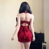 Royal Sister Senior Spice Girl Red Senior Neck Dress, Unique and Beautiful Temperament, Waist Halter Hip Skirt Summer