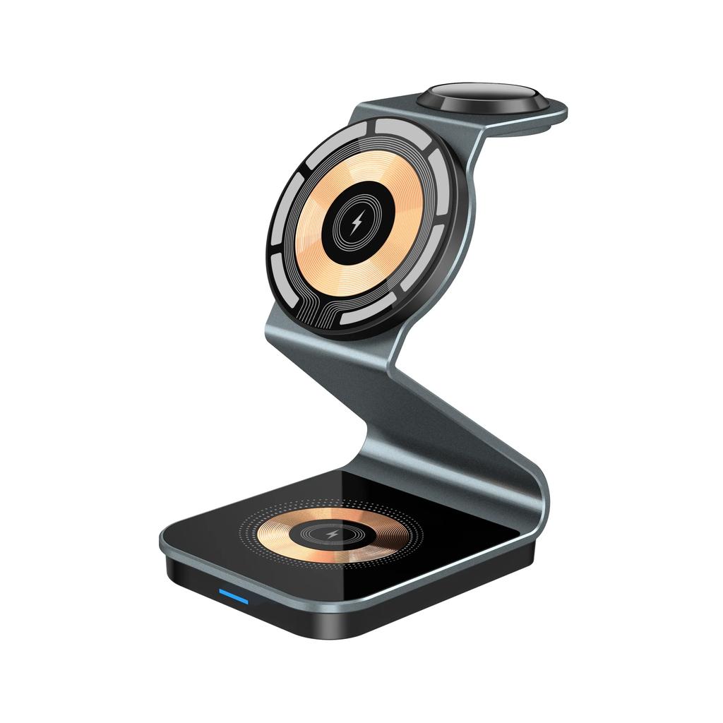 3 in 1 Magnetic Wireless Charger Fast Charging for iPhone 16/16Pro Max/15~12 Series iWatch S10/10/9/8/7/6/5/4 AirPods4/3/Pro 2/1