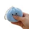 Steamed Bun Pendant Keychain with Smile Face Soft Plush Rabbit Fur Stress Reliever Portable Bag Charm for Kids Adults Skin-Friendly