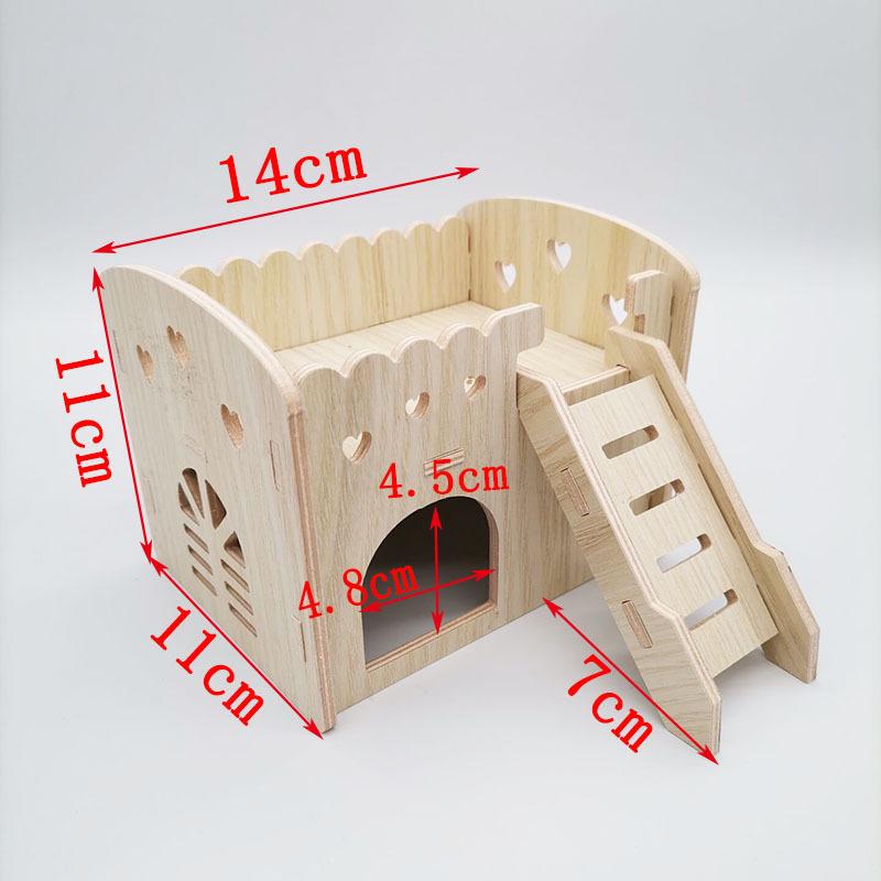 Solid Wood Double-Layer Hamster House with Swing & Seesaw
