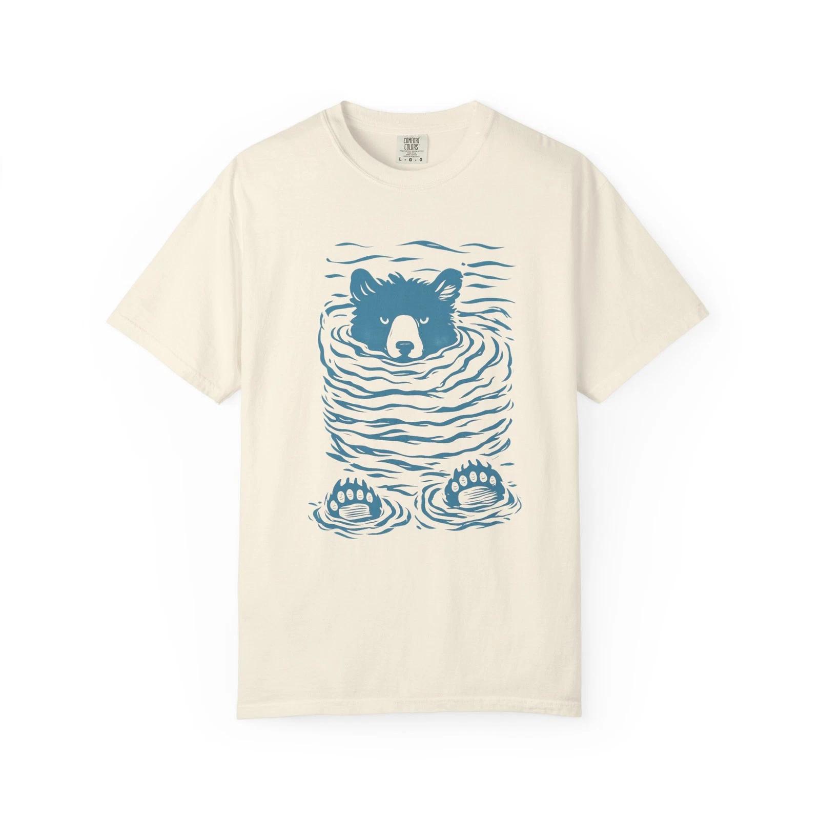 Bear in the Water Unisex T shirt, Bear Tee Shirt, Animal Lover Shirts, Bears Tee 4XL