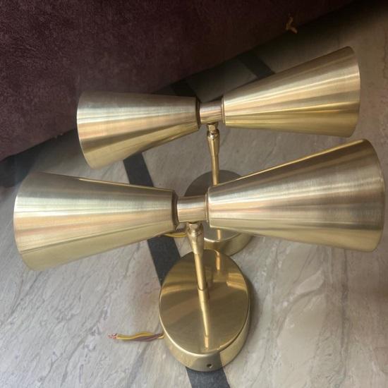 Mid Century Modern Double Cone Wall Sconce Minimalist Vanity Light