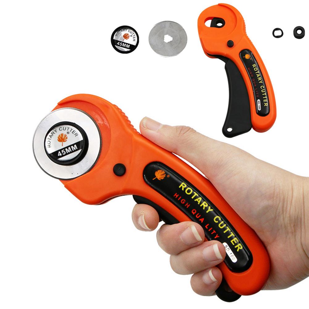 45mm Patchwork Roller Wheel Knife Cloth Cutting Knife Leather Paper Fabric Craft Fabrics Rotary Cutter DIY Sewing Accessories