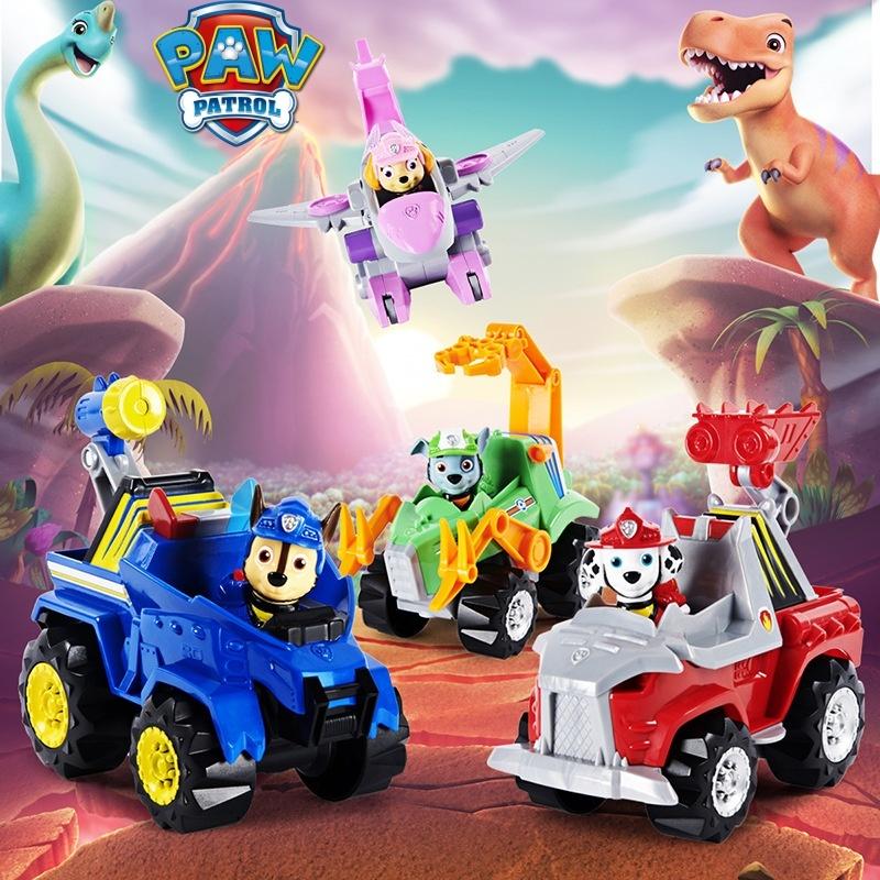 Stock  Paw Patrol The Dinosaur Rescue Team Vehicle Car Ryder Tracker Everest Chase Rex Skye Rocky Marshall Action Gifts