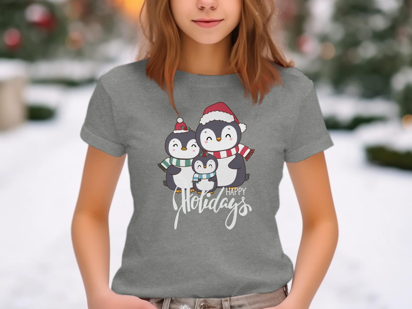 Penguin Family Christmas T-Shirt | Matching Holiday Youth Tee, Toddler Shirt, Baby Onesie 2XL