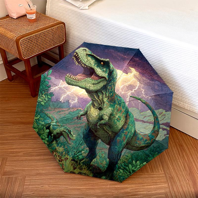 1 PC Automatic Folding Umbrella - Dinosaur Pattern, Portable & Foldable Design with 8 Ribs, Christmas Birthday Gifts