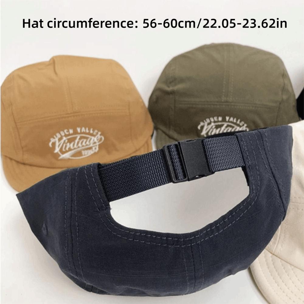 Berretto da Baseball Casual a Tesa Corta Traspirante a 5 Pannelli con Visiera Piatta Cappello da Sole con Ricamo di Lettere Berretto da Trucker in Cotone