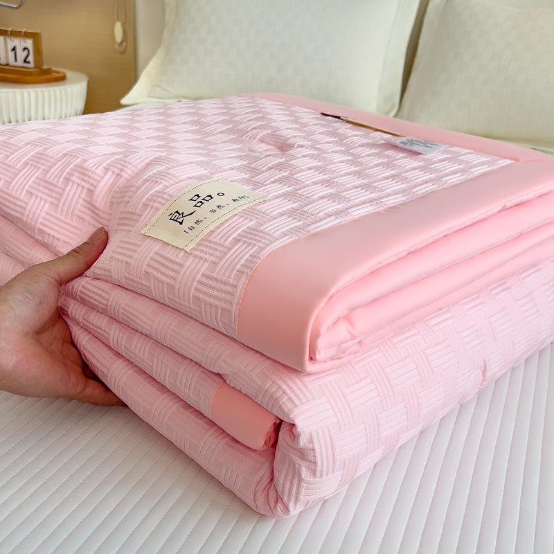 New Waffle Fiber Quilt, Summer Bare Sleeping Color Blocked Thin Quilt, Cool Air Conditioning Summer Quilt, Machine Washable