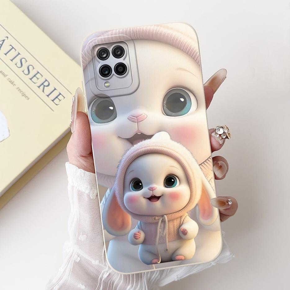 For Samsung Galaxy A12 Case SM-A125F Cute Happy Rabbit Cartoon Cover Soft TPU Phone Cases For Samsung A12 M 12 Galaxy M12 Fundas