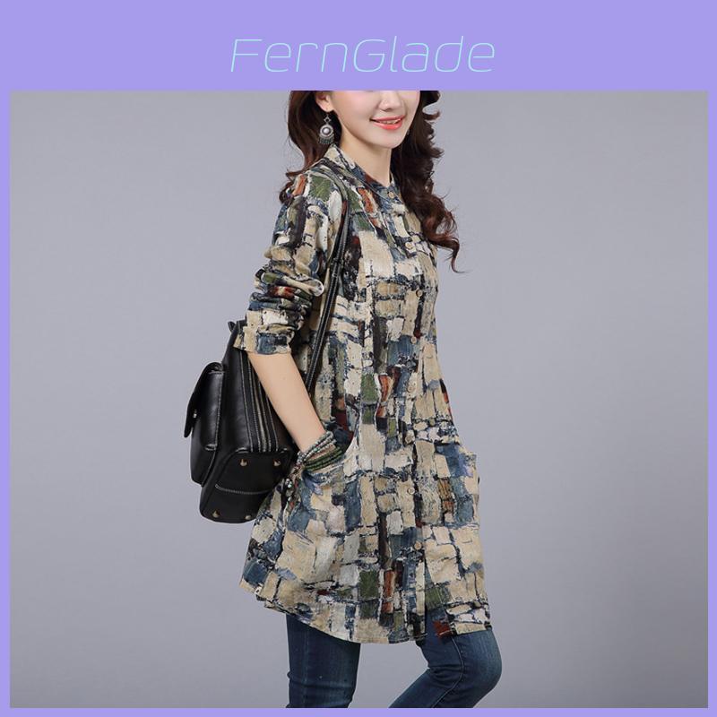 Versatile Autumn Long Sleeve Blouse Featuring Classic Printed Patterns For Everyday Wear