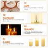New 3 PCS/Set LED Flickering Flameless Pillar Amber Candles Battery Operated Acrylic  Candle  Wedding Halloween Christmas
