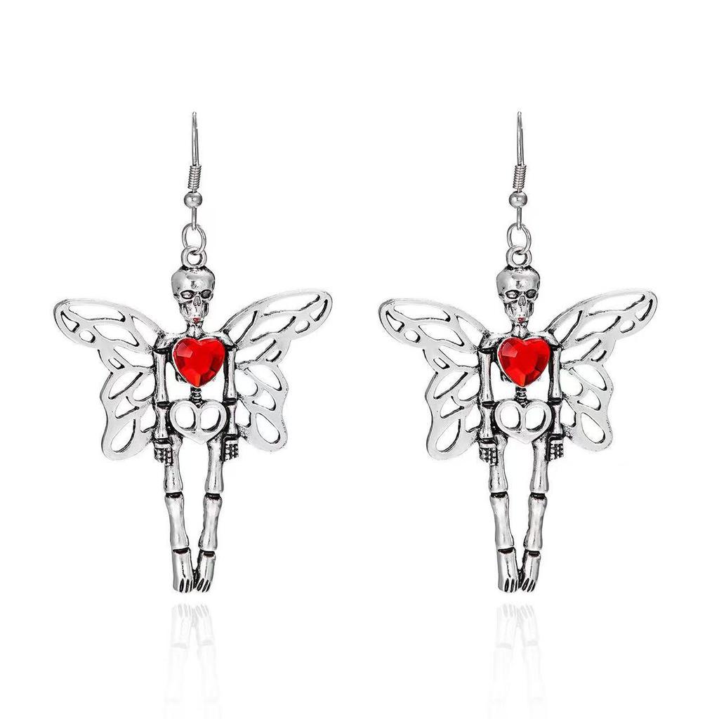 Gothic Punk Skull Stud Earrings: 'Till Death' Romantic Halloween Jewelry for Women