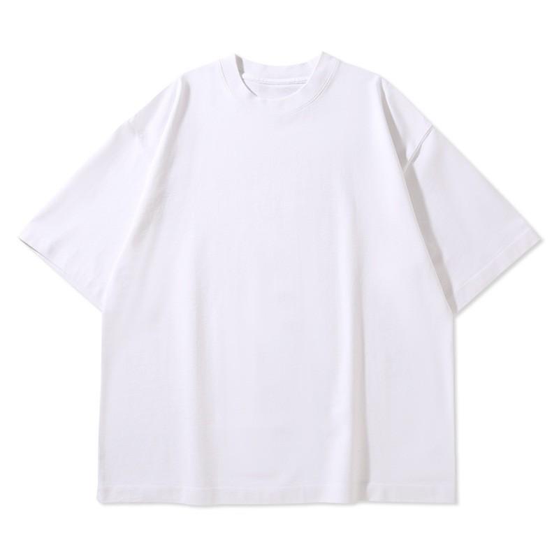 Premium 320g Cotton Tee Unisex Oversized Crewneck T-Shirt Basic Solid Color Casual Top