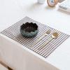 Double-layer retro small plaid cover cloth double-sided placemat fabric dining table mat coaster dust-proof thermal insulation mat retro wind