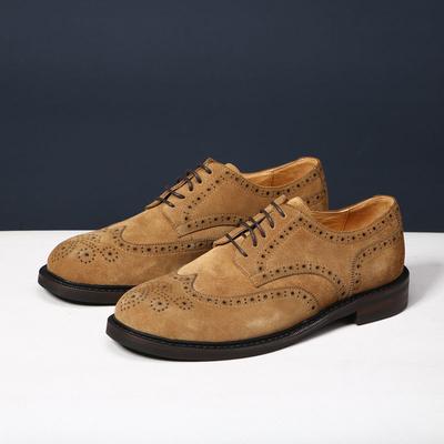 Mode Neuer Stil Pendeln Business Kleiderschuhe Echtes Leder Schuhe Kuh Wildleder Schnürschuhe Lässig Gentleman Brogue Geschnitzt Hochzeitsschuhe