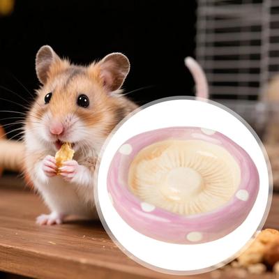 Keramik-Hamsterhaus, Kleintierversteck, Höhle, Cartoon-Mehrzweck-Futternapf in Pilzform