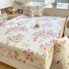 100%Cotton Fitted Bed Sheet Flower Printed Bed Sheet Single/Queen/King Size Fundas De Comfortable Fitted Sheet