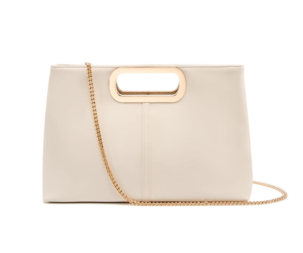 MUDUO 3-Way Clutch Bag for Women, Handbag, Crossbody Bag, Shoulder Bag, Fashionable Large Party Bag for Weddings, School Events, etc. (Ivory)