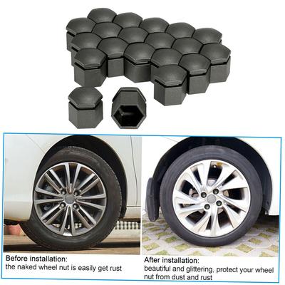 Schwarze 17mm Auto-Radmutternabdeckungen, 20 Stück Set für , Verbessert das Finish