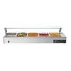 Commercial Food Warmer, 1500W Electric Stainless Steel Steam Food Warmer with Glass Cover, Countertop Buffet Bain Marie with Five 1/2 Size Food Pans,