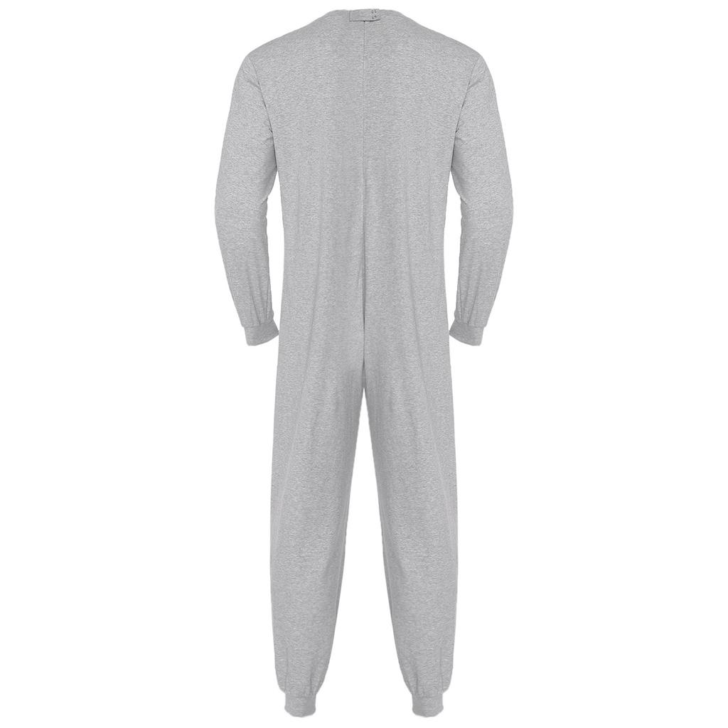 Unisex Yaşlı Anti Strip Adaptif Tulum Bisiklet Yaka Uzun Kollu Arka Fermuarlı Uzun Pantolon Tek Parça Tulumlar