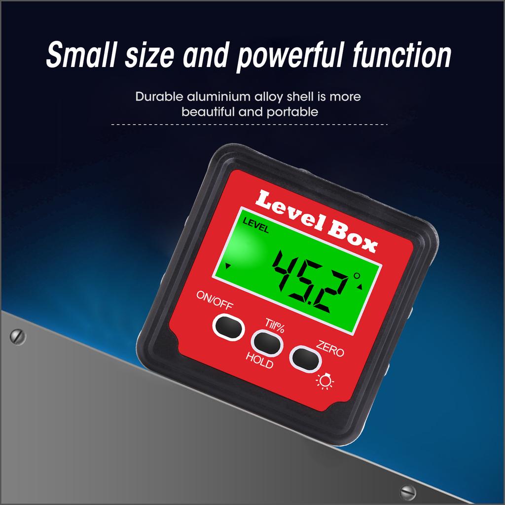 Magnetischer Winkelmesser Winkelmessgerät Winkelmesser Neigungsmesser Klinometer Gehrungswinkel Wasserwaage Elektronisch Digital LCD Hintergrundbeleuchtung