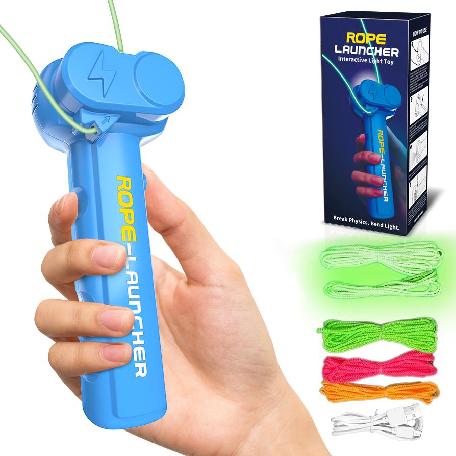 Linyi Toy Unisex Blue High-Quality Glow In High-Quality The High-Quality Dark High-Quality Rope High-Quality Launcher High-Quality For Parent-Child Interaction