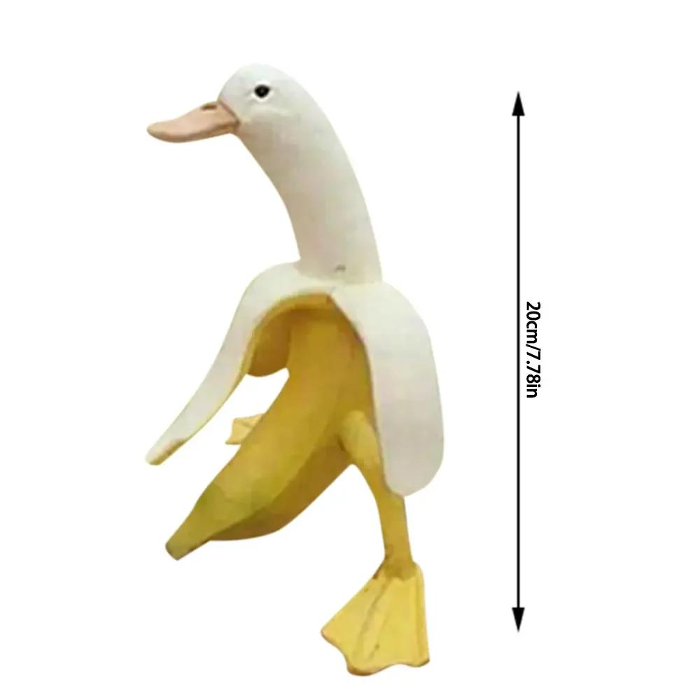 Creative Art Banana Duck Garden Decoration Sculptures Yard Garden Decor Vintage Ornament Home Funny Garden Statues Accessories