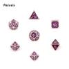 7 Pcs Purple Dragon Metal Dice Solid Metal Polyhedral Dice Set Suitable For Role-Playing Dice PropBoard Game Gift