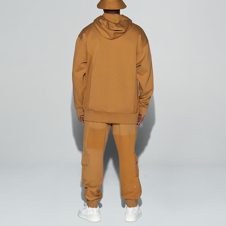 Adidas Originals X Ivy Park Clover Collaboration Hoodie With Solid Patchwork Detail Men Hoodies Wheat-Brown GT9088