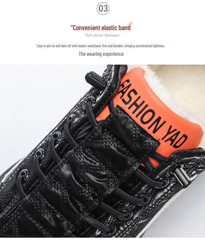 2025 Men's Plus Size Fleece-Lined Winter Work Boots - Warm, Low-Top, Casual, Trendy Sports Cotton Shoes